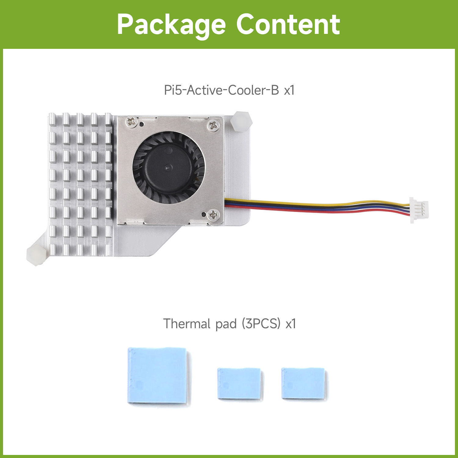 Heatsink Aluminum - Waveshare Active Cooler (B) для Raspberry