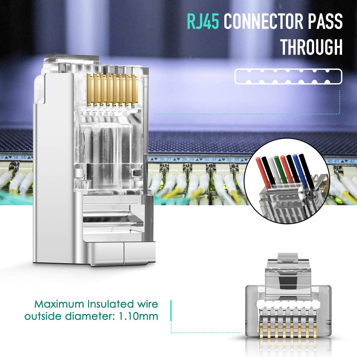 ZoeRax 100 шт. экранированные  – обзор и цена Rj45 Jack