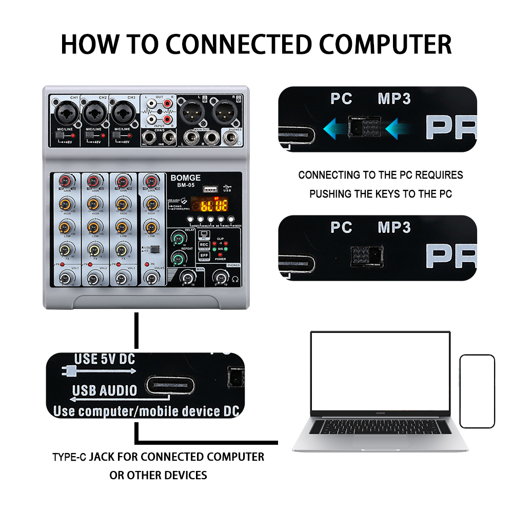 BOMGE – портативный аудиомикше – обзор и цена Usb Sound Card