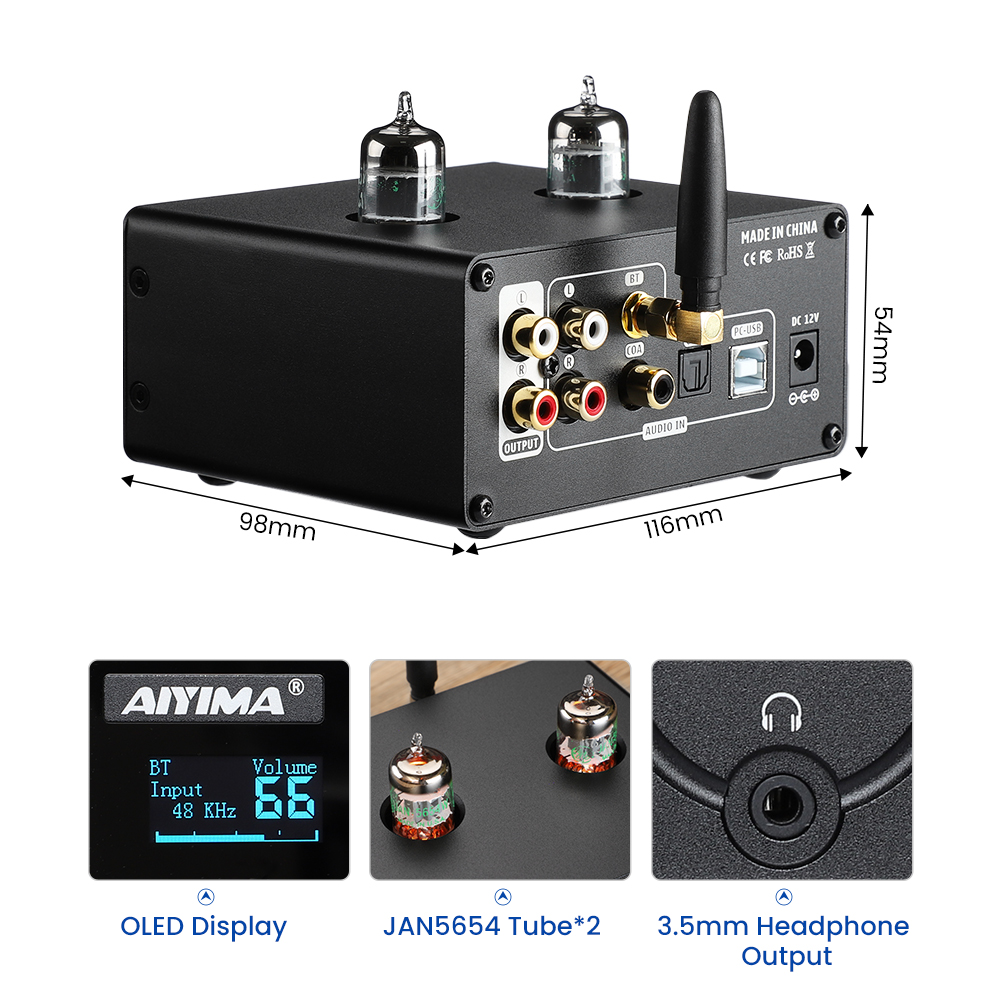 AIYIMA Audio Tube-T10 Декодер  – обзор и цена Es9018 Dac